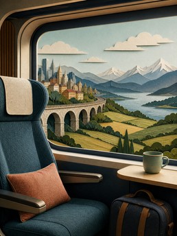Cover of Voyage en train : Confort et découverte de nouveaux endroits