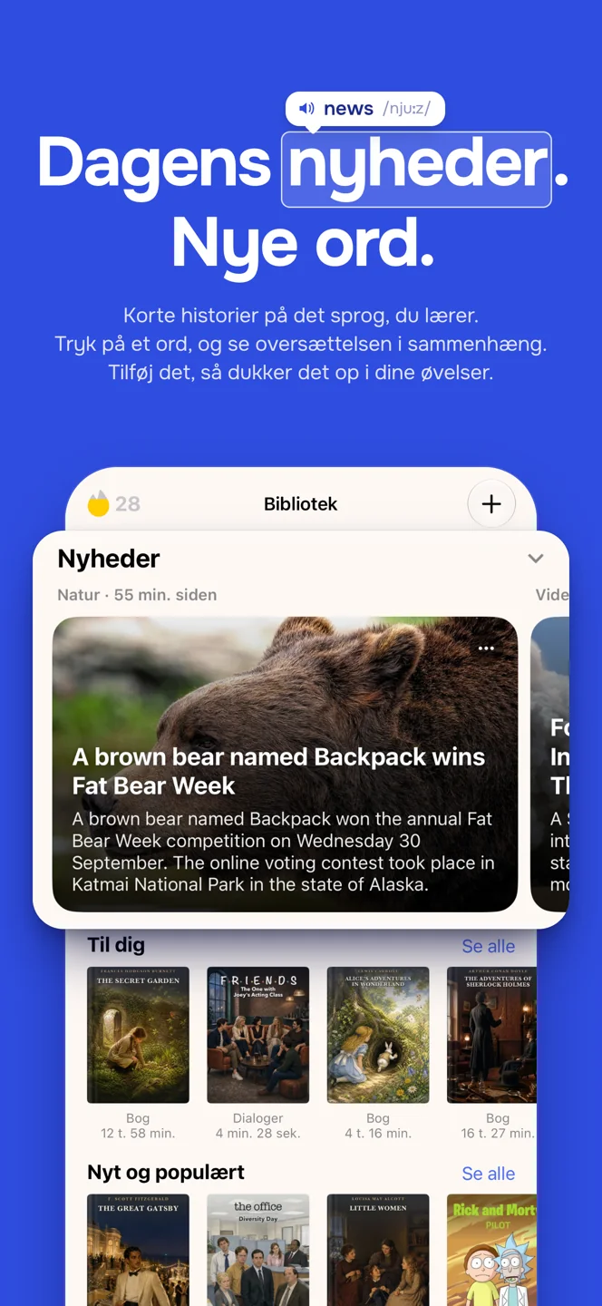 Nyheder til sprogindlæring