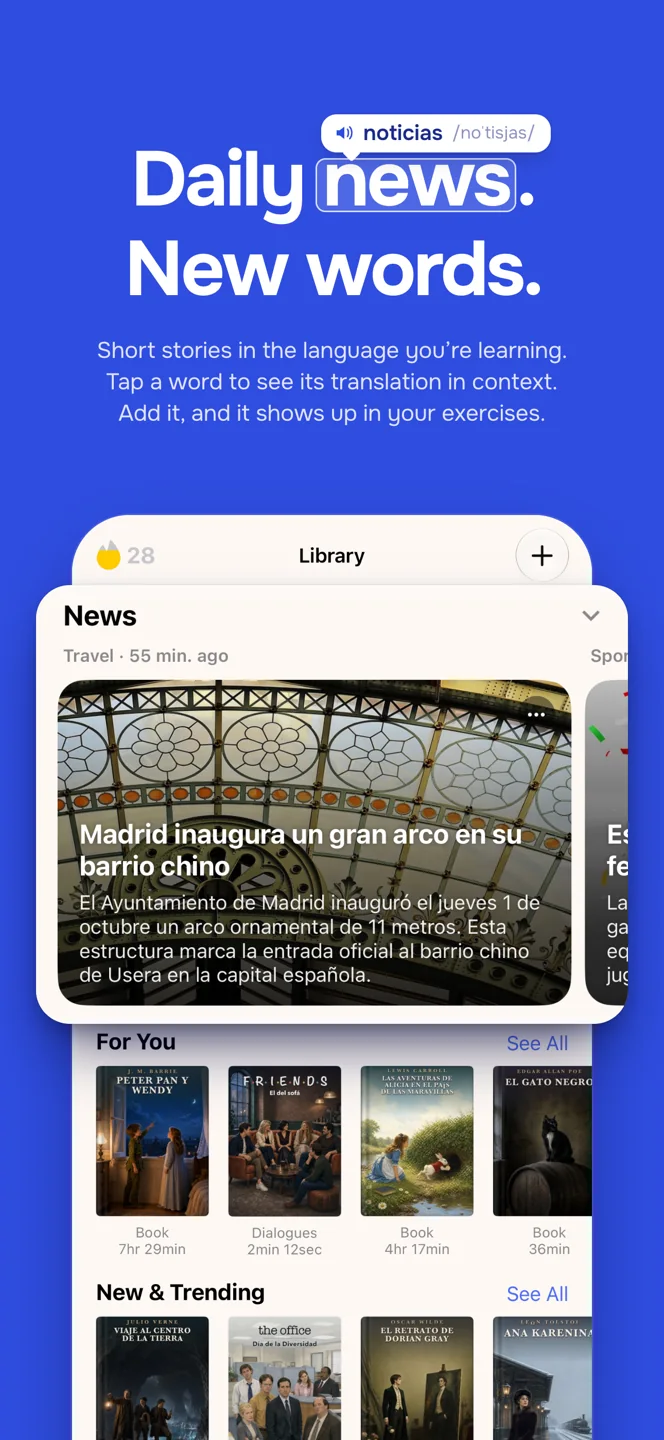 News for language learning