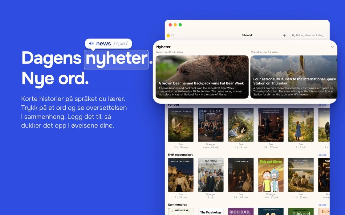 Nyheter for språklæring