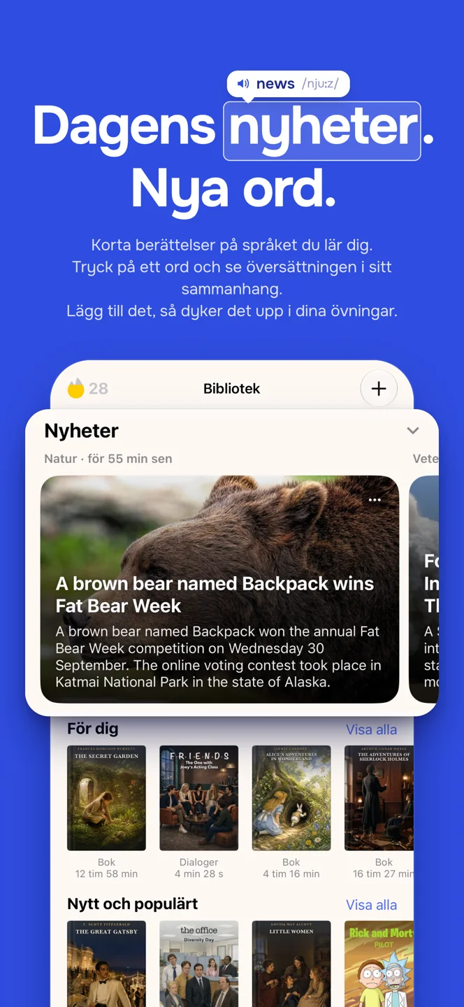 Nyheter för språkinlärning